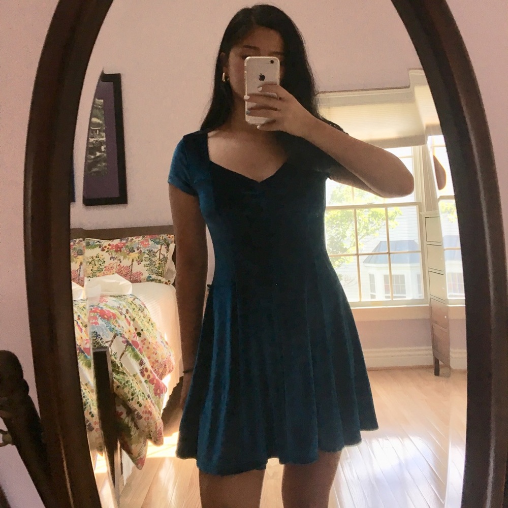Urban Outfitters Blue Velvet Dress